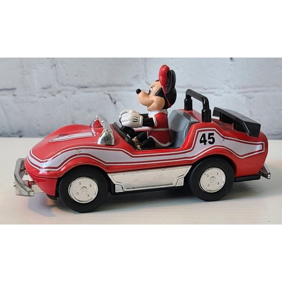Disney Minnie Mouse Pullback Red Race Car Toy Number 45 WORKS - Picture 1 of 8